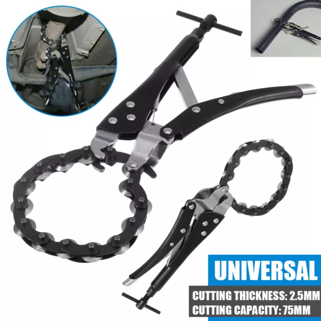 Chain cutter store for exhaust pipe