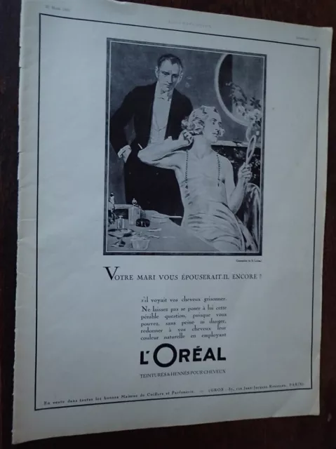 L'OREAL par R. LELONG + BALLOT 2 litres sport + SOLEX pub  ILLUSTRATION 1922