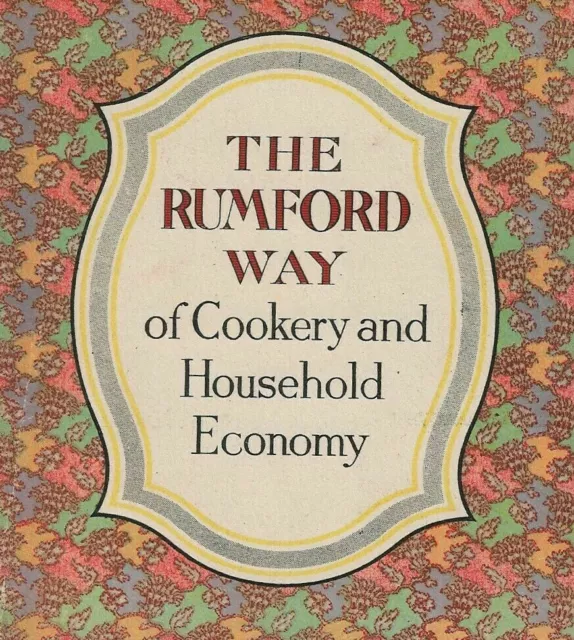 Rumford Way of Cookery & Household Economy Vtg 1920s Baking Powder Cookbook