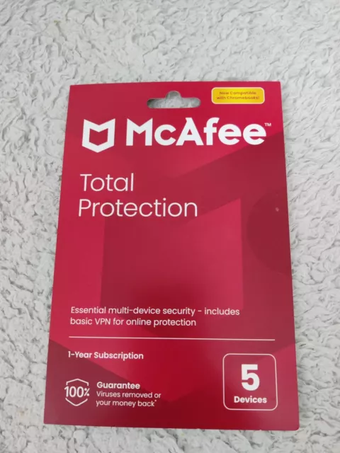 McAfee Total Protection 2023 2024 - 5 Devices 1 Year Subscription