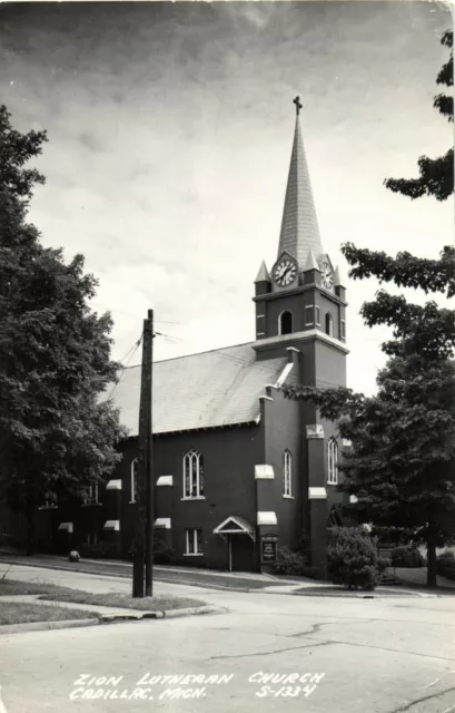 PC CPA US, MICH, CADILLAC, LUTHERAN CHURCH, REAL PHOTO Postcard (b14919)