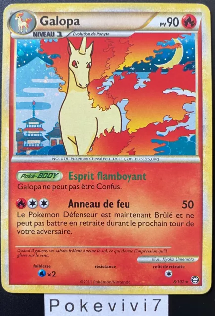 Carte Pokemon GALOPA 8/102 HOLO HeartGold SoulSilver TRIOMPHE FR OCCASION