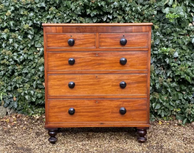 Vintage Victorian Mahogany Chest Of Drawers