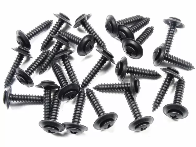 Ford Black Trim Screws- #10 x 1" Long Countersunk Loose Washer- 25 screws- #247