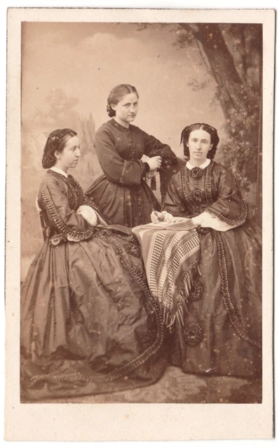 Tirage Albuminé Vintage 1865 - Photographie Ancienne "Jeunes étudiants" - Format 6,5x10,5 Cm