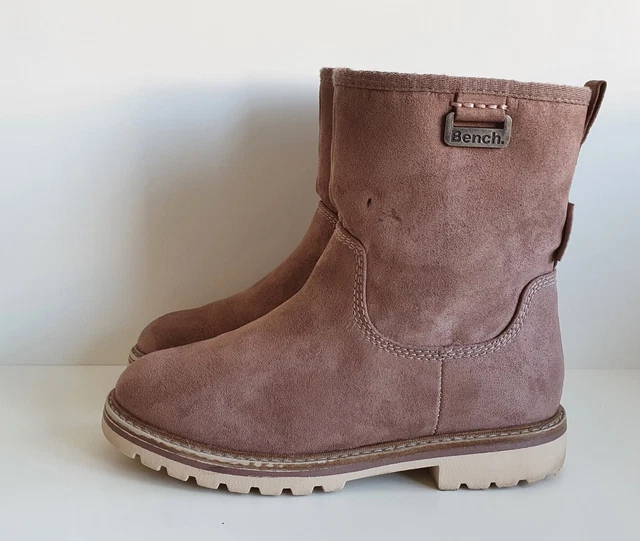 BENCH TEX GIRL S Dusky Rose Fur Lined Faux Suede Zip Up Ankle Boots Uk Size 2 15.00 PicClick UK