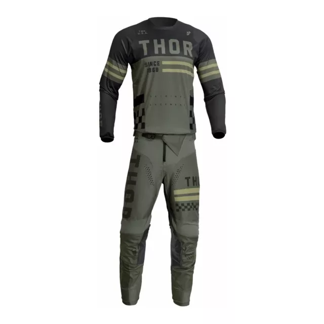 Motocross Set Thor Pulse Combat Combo grün CrosshoseShirt Handschuhe MX Kit 2