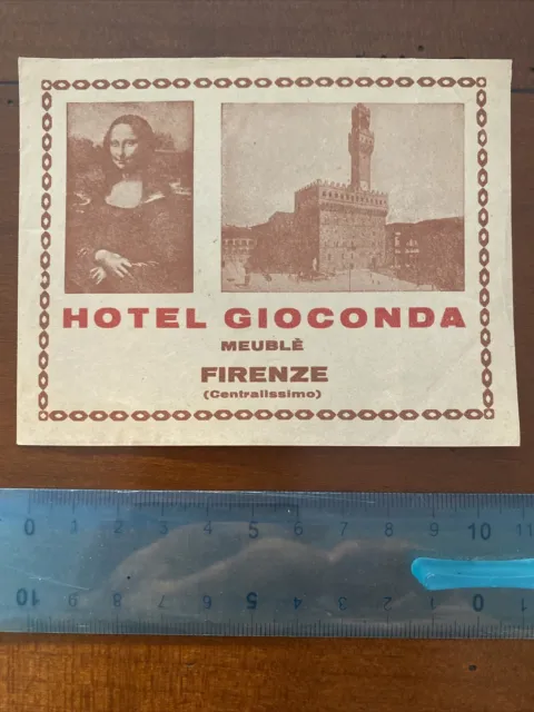 etichetta hotel albergo valigia luggage label Italia HOTEL GIOCONDA FIRENZE