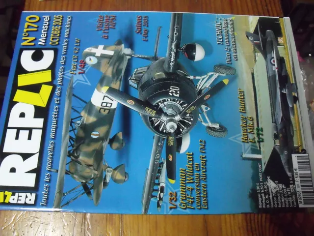 µ? Revue Replic n°170 Fiat CR 42 LW Hawker Hunter MK6 Grumman F4 F-4 Wildcat