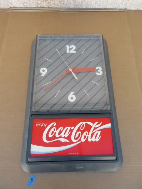 Vintage Enjoy Coca Cola Hanging Wall Clock Sign Advertisement  B