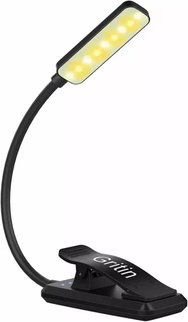 Luce Da Lettura Ricaricabile USB Con 9 LED Regolabili, Clip per Libro Portatile