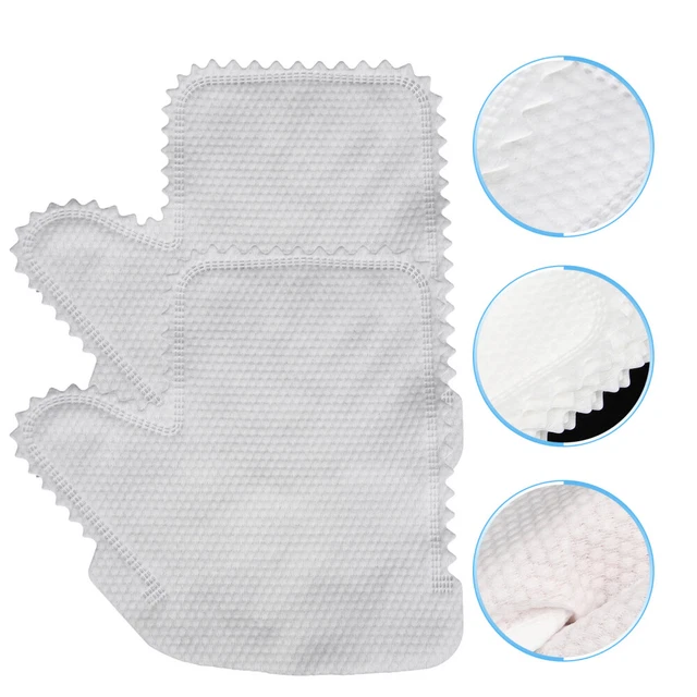 20 piezas Guantes Polvo Vellocino Eliminación De Guantes De Limpieza White