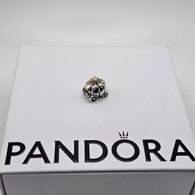 Genuine Pandora Royal Carriage Gold Two Tone Pearl Charm ALE 925 #790598P