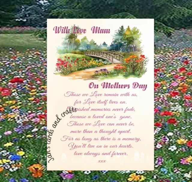 Nan Mothers Day Memorial Grave Card Memorial Card Graveside Nan in Heaven md61