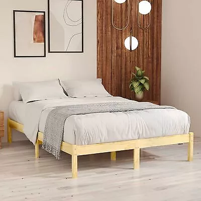 Bed Frame Double Queen Size Solid Wooden Bedroom Modern Style Furniture Base