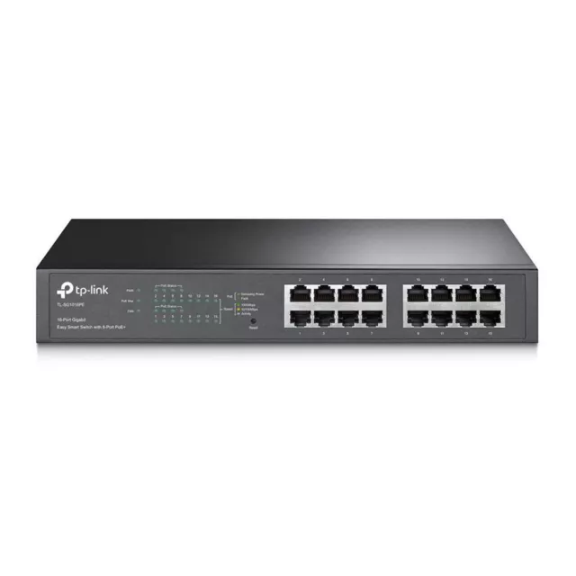 TP-Link TL-SG1016PE 16-Port-Gigabit-Easy-Smart-PoE-Switch mit 8 PoE+-Ports