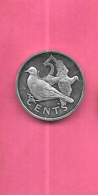 British Virgin Islands Km2 1973 Uncirculated-Proof Unc-Bu Mint 5 Cents Coin