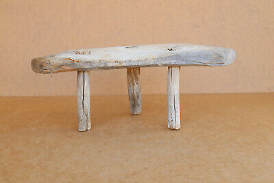 Antique Primitive Wooden Wood Child's Stool Chair Seat Bench Rustic Farm 1920's 2