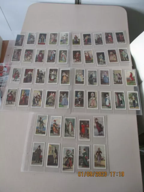 WD & HO Wills English Period Costumes 1929 Full Set 50 cards in plastic sleeves