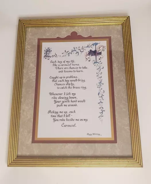 CAROUSEL Prayer Inspirational Print by Peggy Whiting, Metal Frame, L15" x W 12"