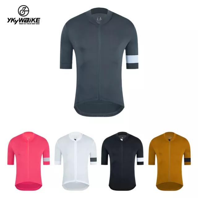 Mens Team Cycling Jersey Short Sleeve Road Bike MTB Bicycle Tops Full Zip Jersey