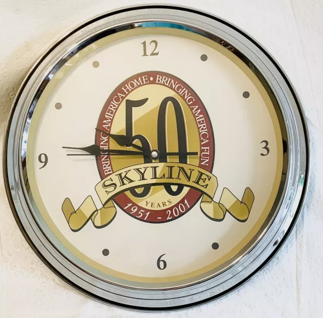 SKYLINE MFG HOMES Bringing America HOME FUN 50 Years 1951-2001 Advertising Clock