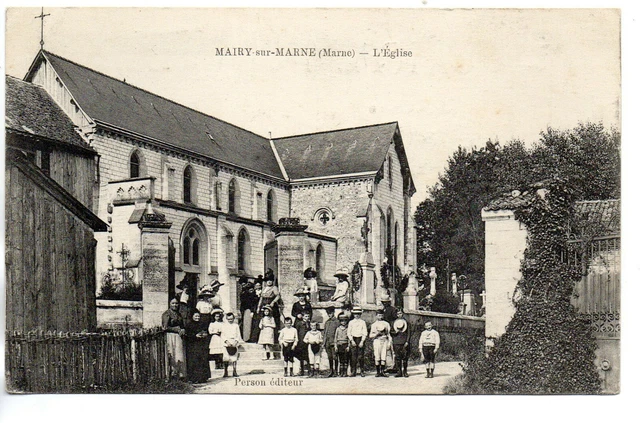 MAIRY SUR MARNE - Marne - CPA 51 - l'église - belle animation