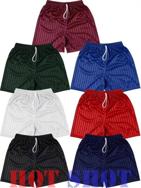 Boys Girls Kids Children Shadow Stripe School Uniform Shorts Gym PE Football