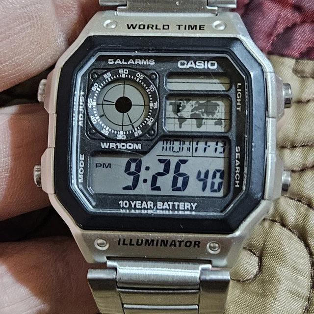 CASIO MEN'S QUARTZ Multifunction Silver-Tone Bracelet 42mm Watch