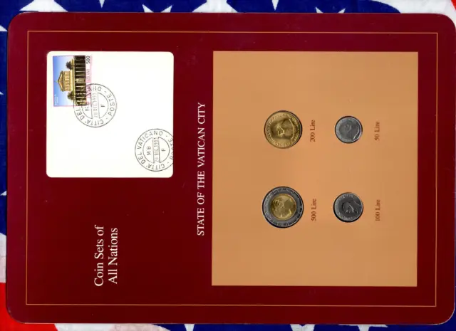 Coin Sets of All Nations Vatican 1990-1992 UNC 20DIC1993 Error 500 Lire Italian