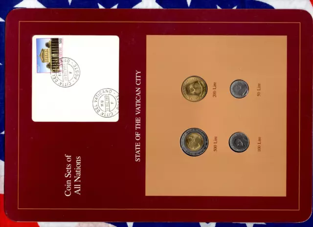 Coin Sets of All Nations Vatican 1990-1992 UNC 20DIC1993 Error 500 Lire Italian