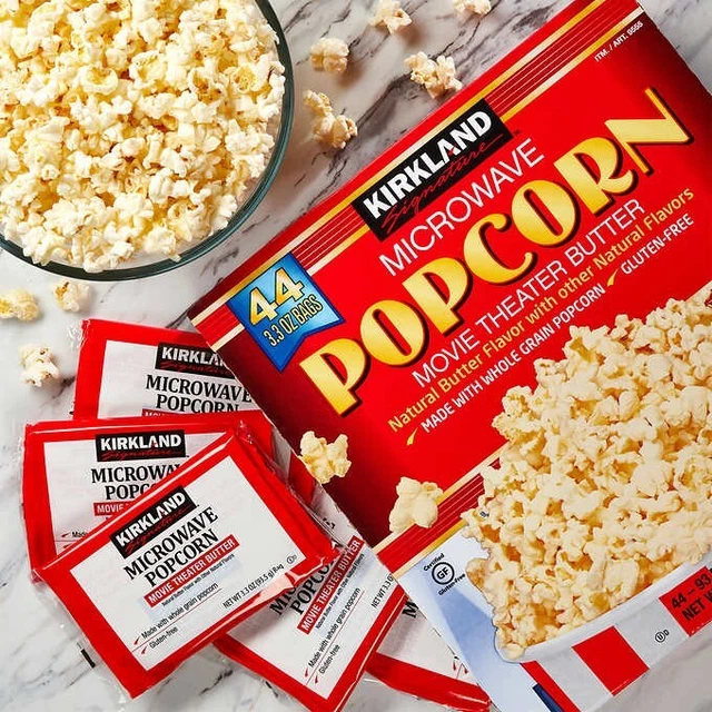 KIRKLAND SIGNATURE MICROWAVE whole grain Popcorn 3.3 oz each/ 44count