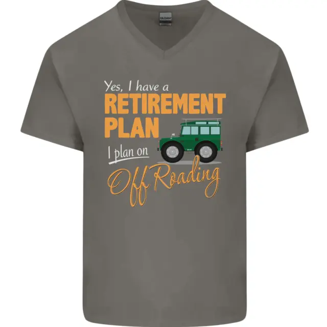 T-shirt da uomo divertente collo a V scollo a V Retirement Plan Off Roading 4X4 Road 5
