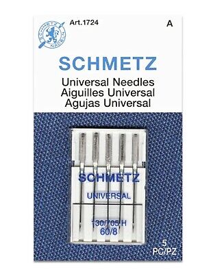 Tamaño: 60/8 --- Universal - Agujas para máquina de coser doméstica (130/705 H) de SCHMETZ