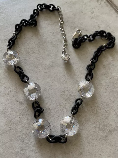Sterling silver crystal necklace argento 925 collana cristalli zirconi Catena
