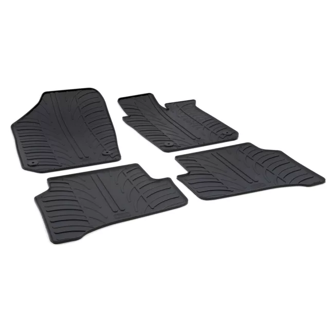 Gledring Tailored Rubber Floor Mats to fit VW Polo Mk5 09-17 Black Moulded Set