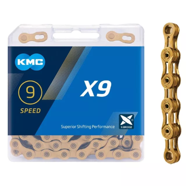 KMC X10SL TI N Gold Super Light 10 Speed Bicycle Chain 114 Links