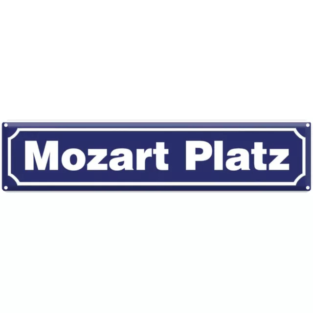 Blechschild 46x10 cm Mozart Platz