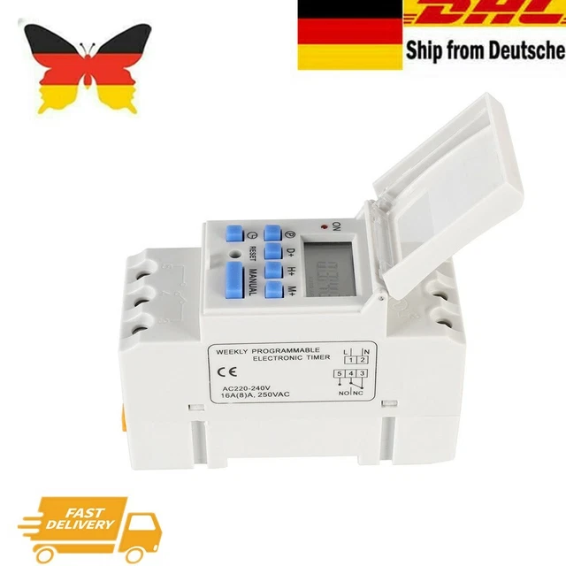 DIGITAL ZEITSCHALTUHR HUTSCHIENE Sicherungskasten Für Wochenplan