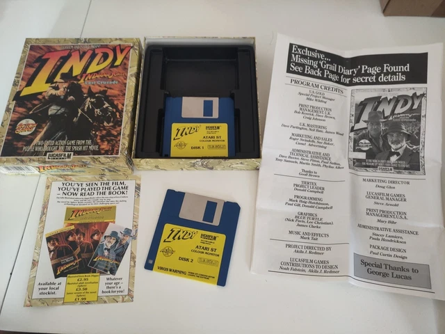 ATARI ST  Indiana Jones & The Last Crusade small box