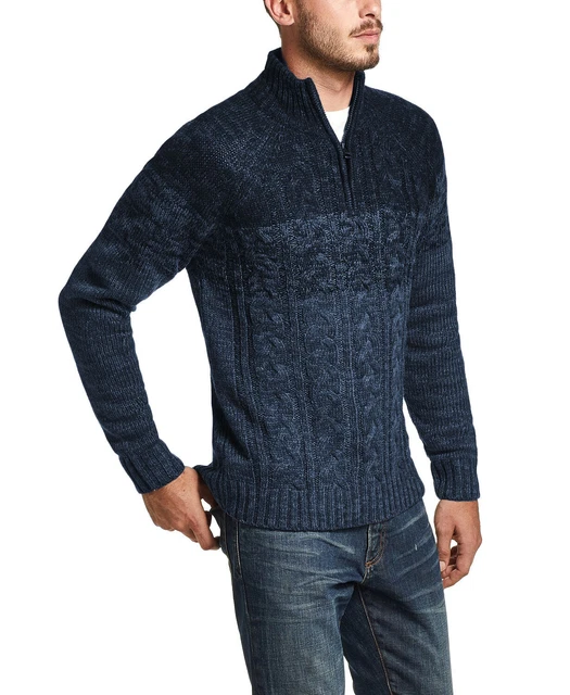Weatherproof Vintage Men's Ombre Quarter-Zip Sweater Navy Size XXX-Large