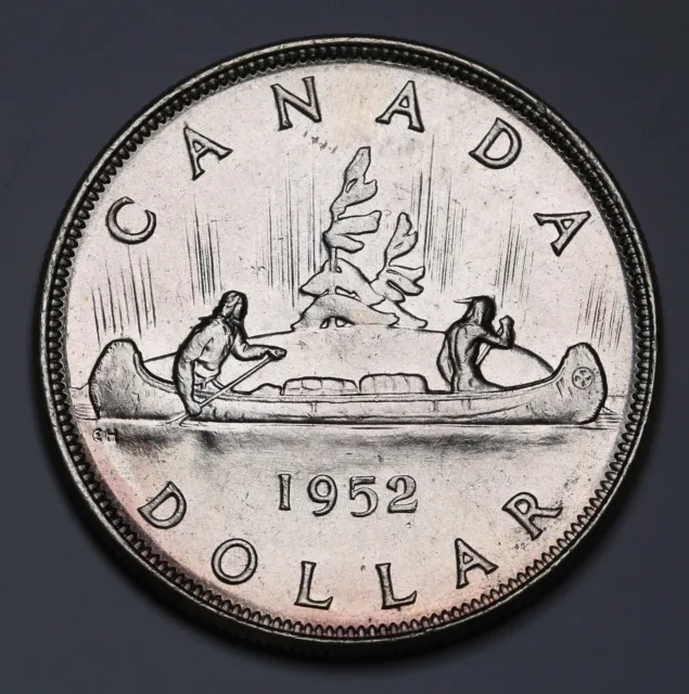 1952 Canada Silver Dollar $1 George VI 	KM# 46 Unc