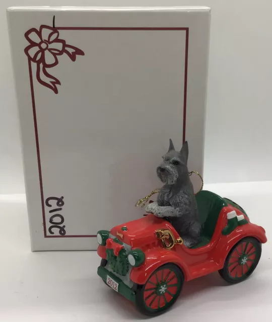 Danbury Mint 2012 Annual Mini Schnauzer Rockin’ Roadster Christmas Ornament