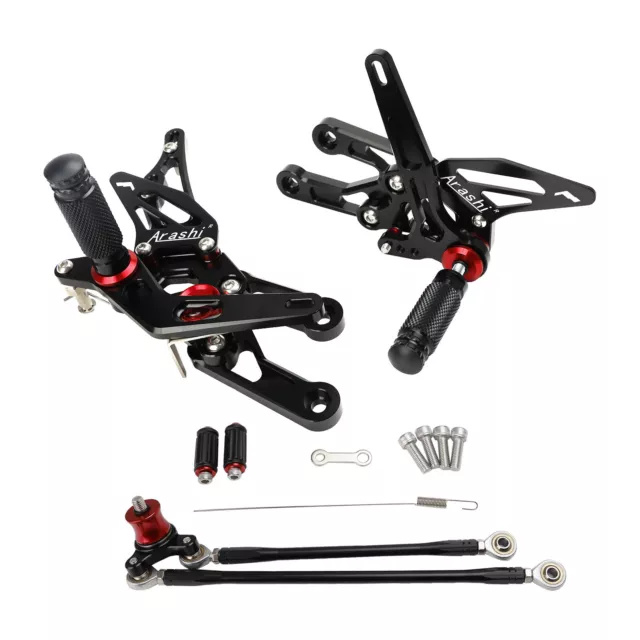 Rearsets Footpegs Black For Honda CBR 600 RR PC37 03-06 CBR 1000 RR SC57 04-07.