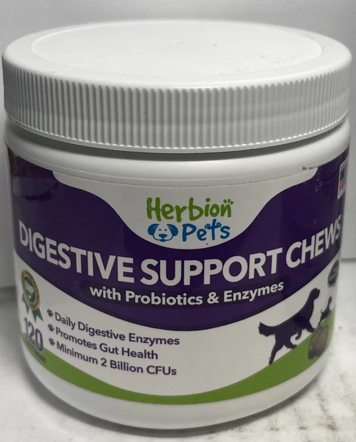 Herbion Pets Digestive Support Chews with Probiotics and Enzymes, 120 Chews 9/23
