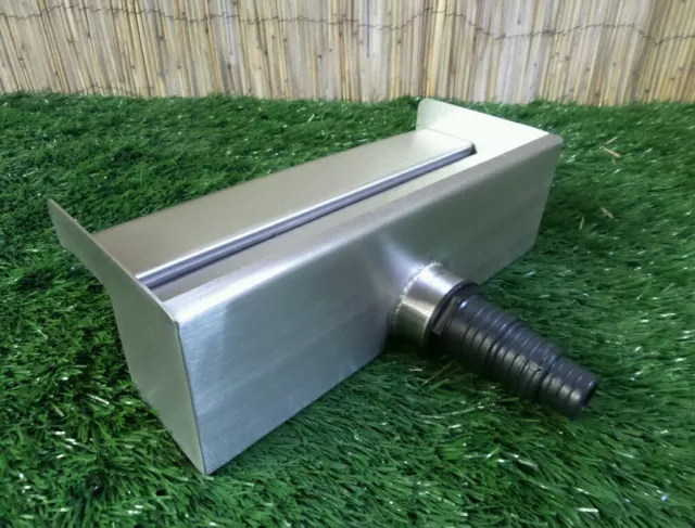 300mm Stainless Steel Waterfall WATER BLADE Cascade Koi Fish Pond  BACK INLET