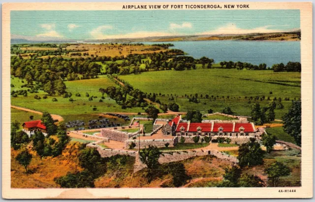 Fort Ticonderoga New York NY Mountains In The Distance Airplane View Postcard
