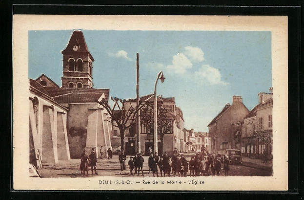 CPA Deuil, Rue de la Mairie, L´Église