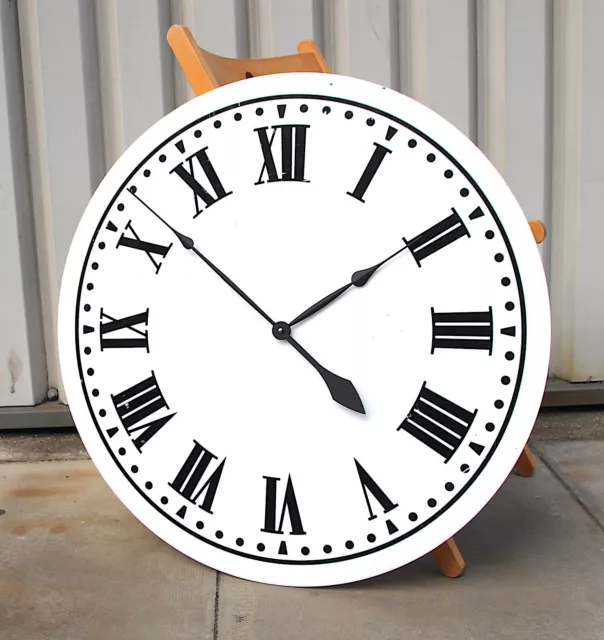 Massive 72cm 1970s industrial Turret Clock style vintage clock dial/face.