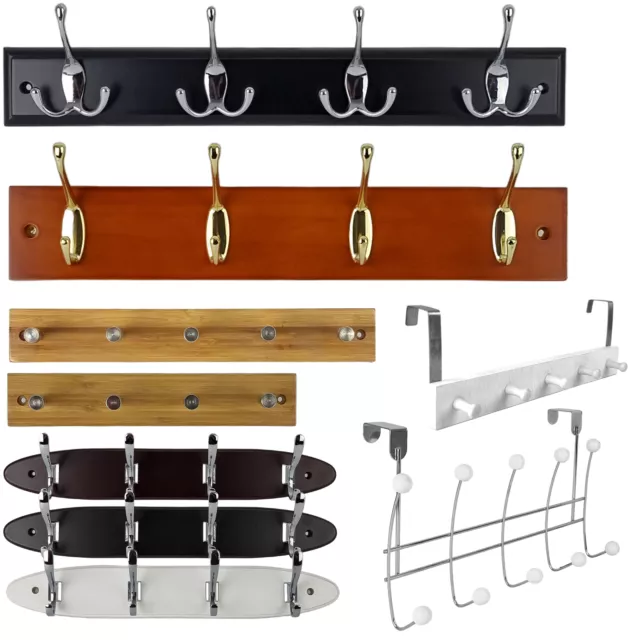 SPOTTED DOG Katzen-Garderobenhaken – 3 Haken Aus Metall Auf Grauer Holzleiste, Süßes Katzendesign Für Flur & Kinderzimmer